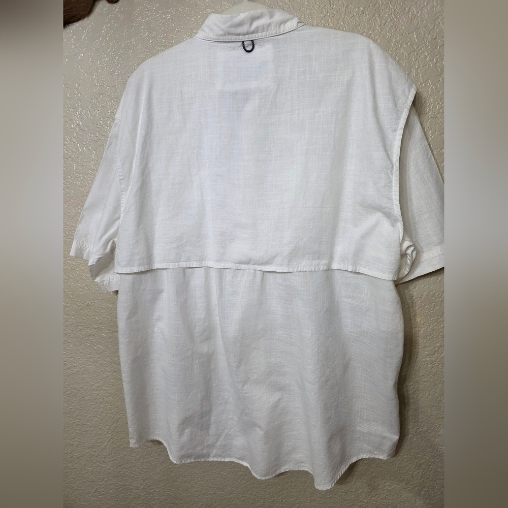 Reel Legends White Cotton Short-Sleeve Button-Front Fishing Shirt - Picture 4 of 4
